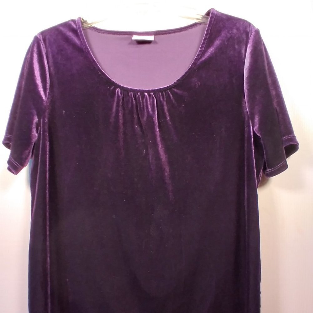 Jaclyn Smith Purple Velveteen  Blouse - Picture 2 of 12